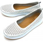 Klop Dámské kožené mokasíny 014 AZR73 bílé – Sleviste.cz