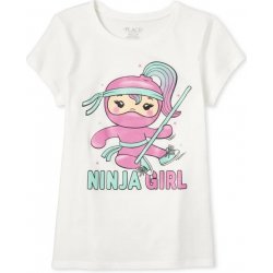 Children's Place dívčí tričko s krátkým rukávem Ninja Girl Bílá