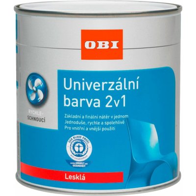 OBI 2v1 Univerzální barva 0,125 l lesklá čistě bílá – Zboží Mobilmania