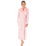 Vestis dámský dlouhý župan se šálovým límcem FLORA světle růžová/bílá – Zboží Dáma