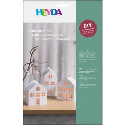 Heyda 3D papírové výřezy - domečky bílé (3ks) – Zboží Dáma