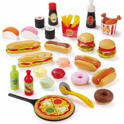 Écoiffier Potraviny do kuchyňky Fast Food 100% Chef pizza hamburgery hranolky a hotdogy 38 doplňků od 18 měsíců – Hledejceny.cz