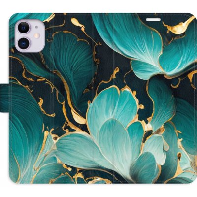 Pouzdro iSaprio Flip s kapsičkami na karty - Blue Flowers 02 Apple iPhone 11