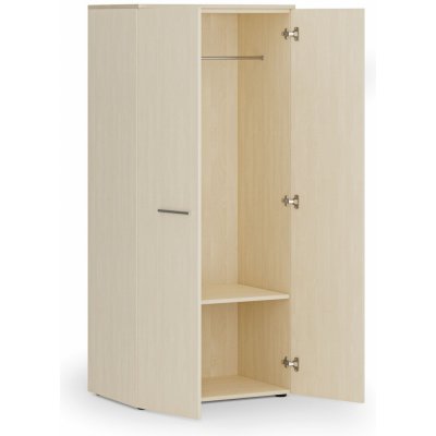 Primo Kancelářská šatní skříň 1 police, šatní tyč, 1781 x 800 x 500 mm, bříza – Zboží Dáma