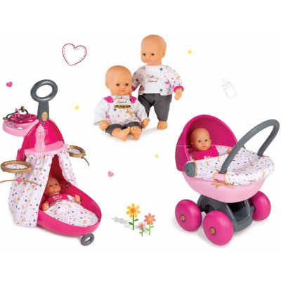 Smoby Prebaľovací vozík pre bábiku Baby Nurse s postieľkou+bábika+kočík Baby Nurse hlboký 220316-2 – Zboží Mobilmania