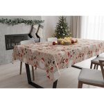 Mybesthome Vánoční ubrus Natale MAGIC I. béžová motiv E 130x230 cm – Sleviste.cz