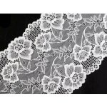 Elastická krajka / vsadka / běhoun šíře 18,5 cm Varianta: 1 bílá, Balení: 1 m – Hledejceny.cz