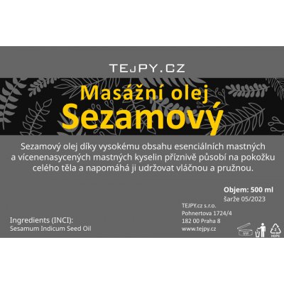 TEJPY.cz Masážní olej sezamový – Hledejceny.cz