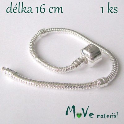 Hadí řetízek na ruku d.16cm, 1 kus, stříbrný – Sleviste.cz