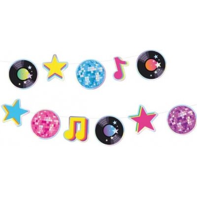 Papírová girlanda Retro Disco 150 cm Narozeniny Párty – Sleviste.cz