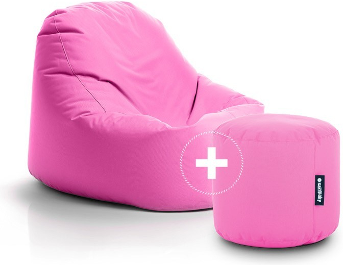 SakyPaky Sedací vak Klííídek s taburetem růžová