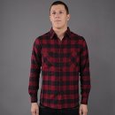 Urban Classics Checked Flanell shirt černá tmavě vínová