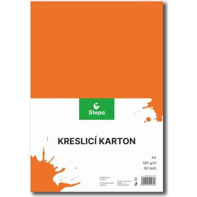 STEPA Karton kreslicí barevný A4 180g / 50l oranžový – Zboží Dáma STEPA Karton kreslicí barevný A4 180g / 50l oranžový – Zboží Dáma