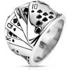 Prsteny Šperky4U Pánský ocelový prsten s kartami OPR1857