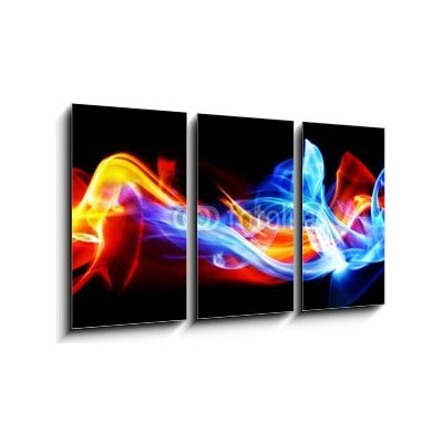 Obraz 3D třídílný - 90 x 50 cm - Fire and ice Oheň a led – Zboží Mobilmania