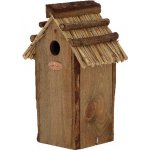 Esschert Design Dřevěná Budka "BEST FOR BIRDS" antik, slaměná střecha Sýkora koňadra 32 cm – Hledejceny.cz