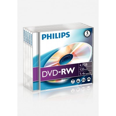 Philips DVD-RW 4,7GB 4x, jewel, 5ks (DN4S4J05F/00) – Zbozi.Blesk.cz