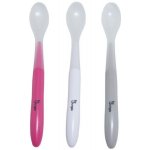Bo Jungle měkké jídelní lžičky White Pink Grey 3 ks – Zboží Dáma