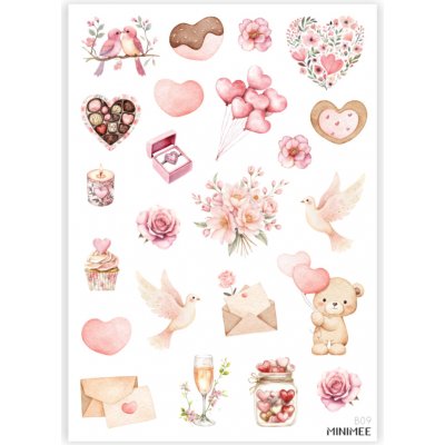 MINIMEE Papírové samolepky v aršíku A5 Láska Nebeská – Zboží Dáma