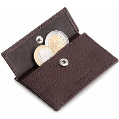 Slimpuro Coin Pocket s ochrannou kartou RFID pro tenké peněženky ZNAP Slim Wallets 8 a 12 spínací knoflík (AA-Z1F7-S4FM)