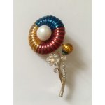 Fashion Jewelry brož květ s perlou 167896 – Zboží Dáma