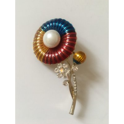 Fashion Jewelry brož květ s perlou 167896 – Zboží Dáma