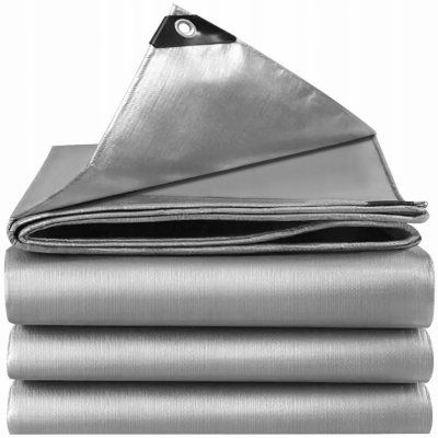 Gardlov 24653 Krycí plachta krycí s kovovými oky 120g/m2, 4 x 5 m, stříbrná – Zboží Dáma
