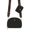 Kabelka Briciole dámská Ekologická Kůže taška 4151 Černo-Hnědá crossbody Na Rameno Zlaté Kování