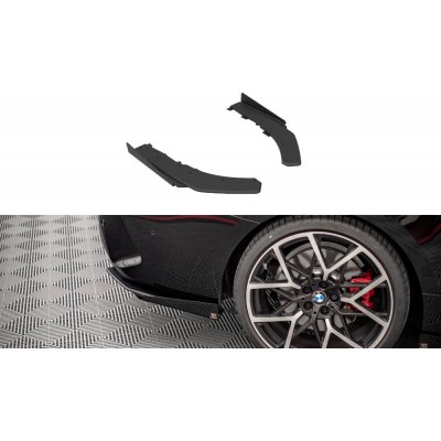 Maxton Design "Street Pro" boční difuzory pod zadní nárazník s křidélky pro BMW řada 4 G22/M-Pack, plast ABS bez povrchové úpravy, s červenou linkou
