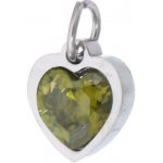 Přívěsek srdce s barevným kamenem chirurgická ocel - Barva zirkonů Olivín TC 439 – Hledejceny.cz