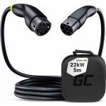 Green Cell Nabíjecí kabel Snap Typ 2 3-fáze 22 kW délka 5 metrů pro Tesla Model 3 S X Y, VW ID.3, ID.4 ID.5, Kia EV6 Audi E-Tron Fiat 500e a jiné | Zboží Auto