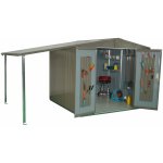 Biohort Postranní střecha Europa 2/3/4A, stříbrná metalíza s jednokřídlými dveřmi – Zboží Mobilmania