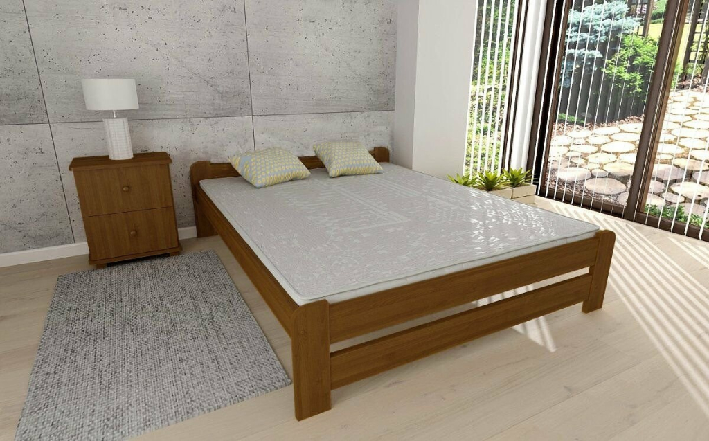 ComfortMatrace Helena + rošt masiv borovice barva dub matrace Goltex 15cm 2ks