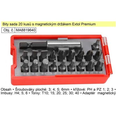 Extol Premium držák hrotů magnetický 20ks, CrV – Zboží Mobilmania