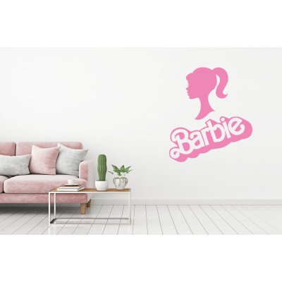 Lepy.cz Samolepka na zeď Barbie rozměry 25x28cm Jemná růžová