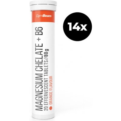 GymBeam Magnesium chelate + B6 šumivý pomeranč 14 x 20 tablet – Hledejceny.cz