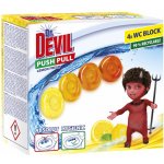 Dr. Devil Lemon Fresh Push Pull WC blok bez košíku 4 x 20 g – Zboží Mobilmania