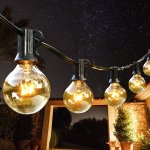 ROSNEK 8.2M víla světla venkovní 25ks G40 žárovka víla světla vodotěsné pro zahradu veranda balkon strana svatba Vánoční dekorace – Zboží Mobilmania