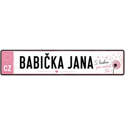 Bezvadary.cz | Dárková značka pro babičku s vlastním textem 20x4,2 cm / PVC plast 3mm / bez přísavek zd21 – Hledejceny.cz