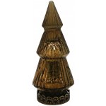 Hnědý skleněný dekorační svítící stromek LED Tree Ø 7*16 cm Clayre & Eef – Hledejceny.cz