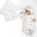Baby Nellys Pletený svetřík s knoflíčky Boy bílý – Hledejceny.cz