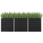 Greatstore Vyvýšený záhon antracitový 240 x 80 x 77 cm pozinkovaná ocel – Zboží Dáma