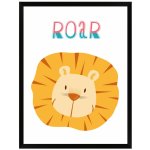 Dětský plakát Roar 40X50 cm + černý rám