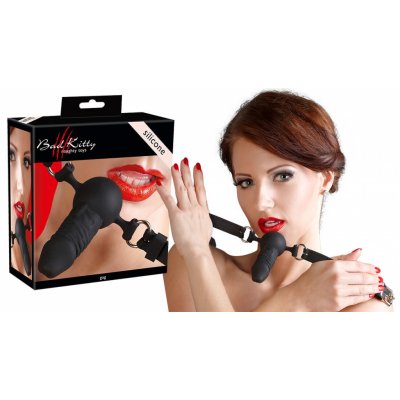 Bad Kitty Silicone Gag Ball Silikonový roubík s dildem – Zboží Dáma