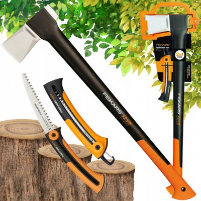 Fiskars 1025437 Sada štípací sekera X25 + pilka Xsharp SW73 – HobbyKompas.cz