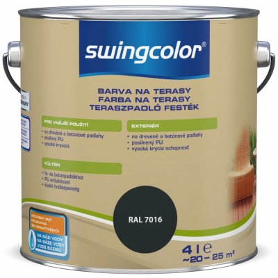 Swingcolor Barva na terasy 4 l antracitová šedá – Zboží Mobilmania