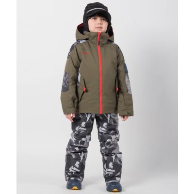 Phenix Aquarius Kids dětská lyžařská bunda a kalhoty khaki/cobalt grey/red