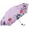 Deštník Clayre & Eef skládací deštník do kabelky s květy růžový