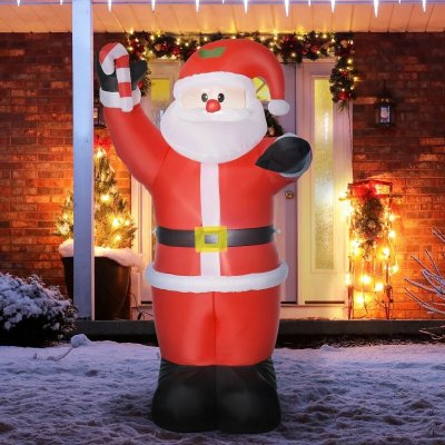 HOMCOM Nafukovací vánoční dekorace s LED osvětlením Santa Claus | vícebarevná – Hledejceny.cz