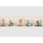 AG Design WBD-8467 Dětská samolepící bordura Roztomilá Akvarelová Zvířata, rozměry 5 m x 13,8 cm – Zboží Dáma